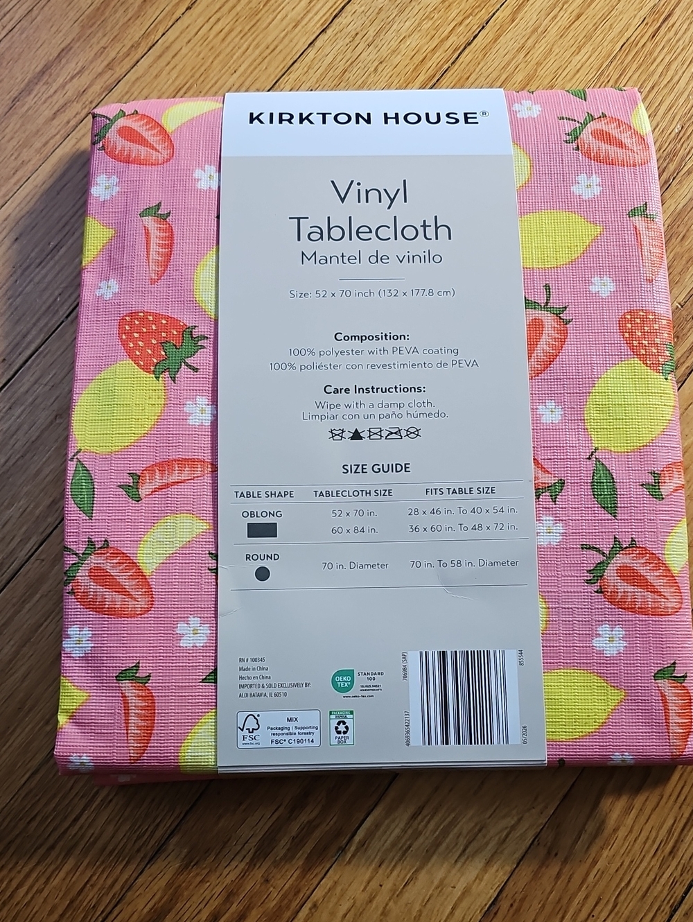 Kirkton Aldi Vinyl Tablecloth Lemons & Strawberries 52x70